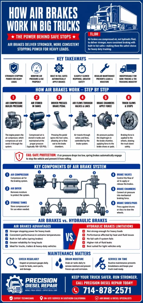 How Air Brakes Work In Big Trucks 1 How Air Brakes Work In Big Trucks