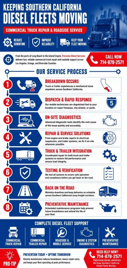 Commercial Truck Repair for Southern California Fleets: What Keeps Diesel Operations Moving 1 Commercial Truck Repair for Southern California Fleets: What Keeps Diesel Operations Moving