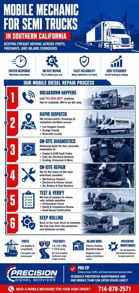 Mobile Mechanic for Semi Trucks in Southern California: Keeping Freight Moving Across Ports, Freeways, and Inland Corridors 1 Mobile Mechanic for Semi Trucks in Southern California: Keeping Freight Moving Across Ports, Freeways, and Inland Corridors