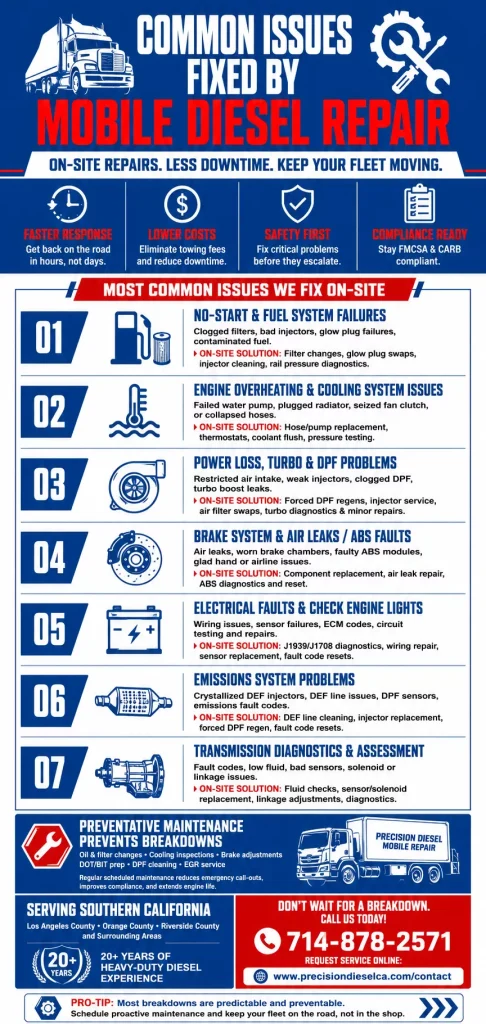 Common Issues Fixed by Mobile Diesel Repair: Critical On-Site Fixes and Why They Matter 1 Common Issues Fixed by Mobile Diesel Repair