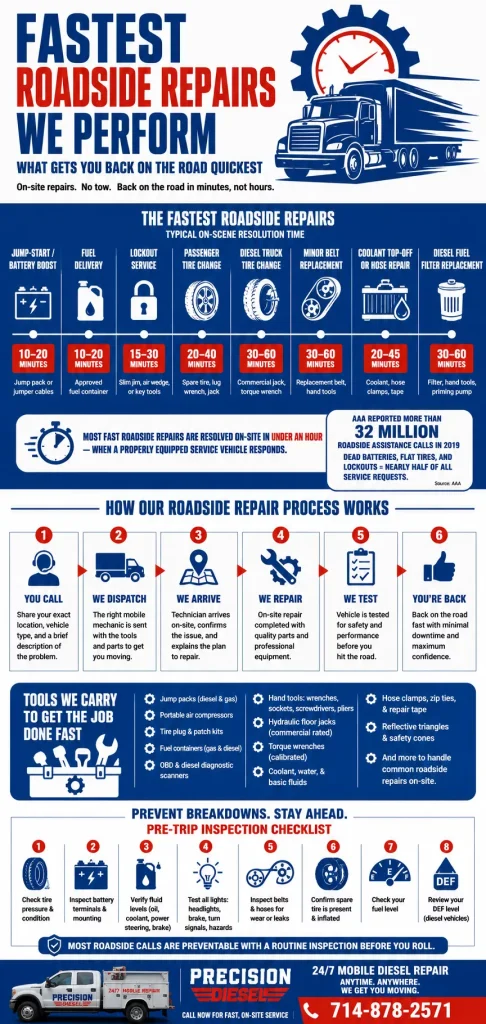 Fastest Roadside Repairs We Perform: What Gets You Back on the Road Quickest 1 Fastest Roadside Repairs We Perform